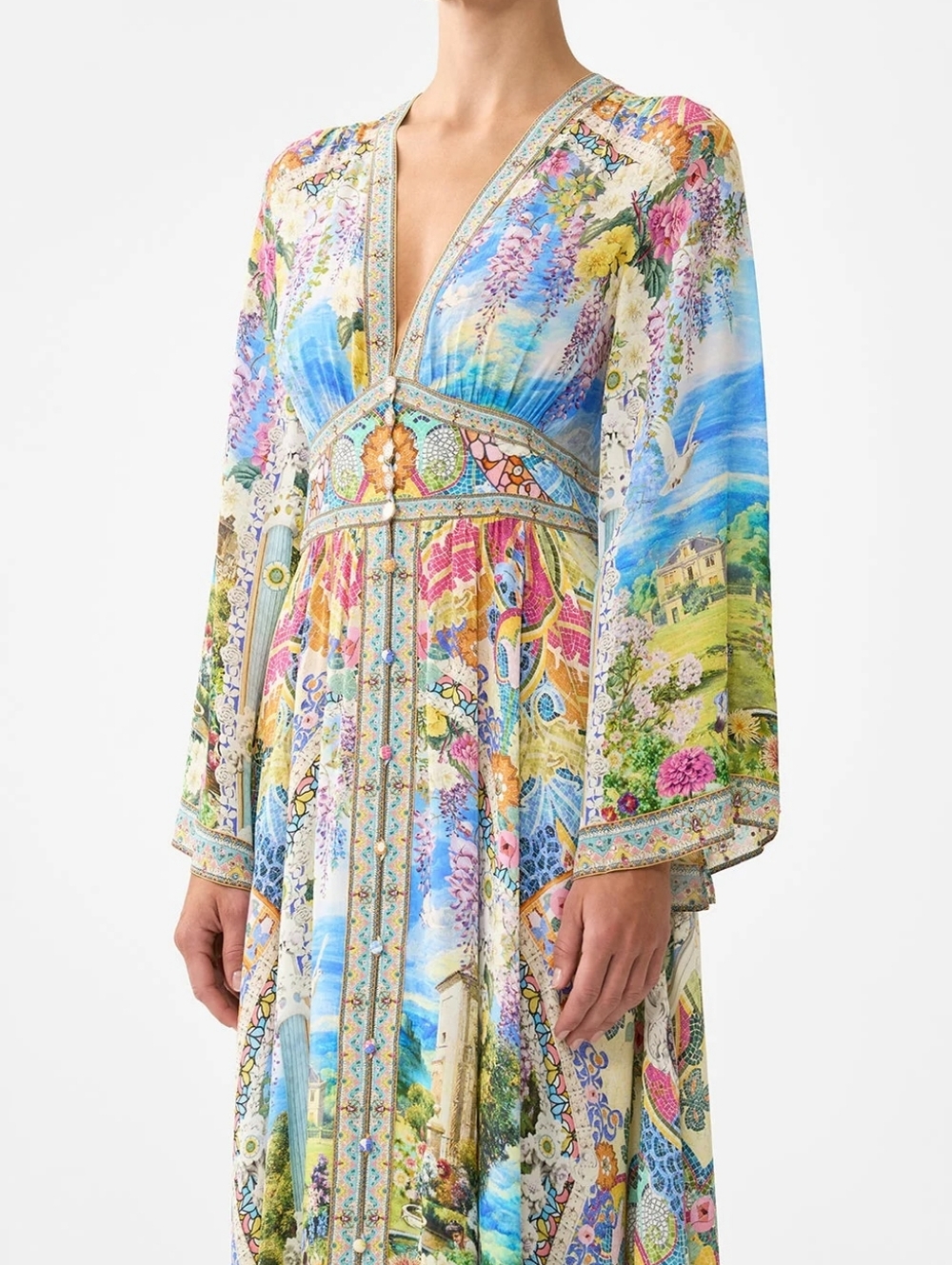 Camilla kimono sleeve dress with shirring detail - Picture 4 of 15